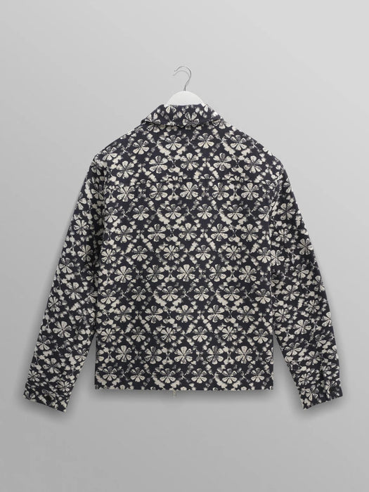 Wax Eldon Jacket in Navy Ecru Flower Jacquard