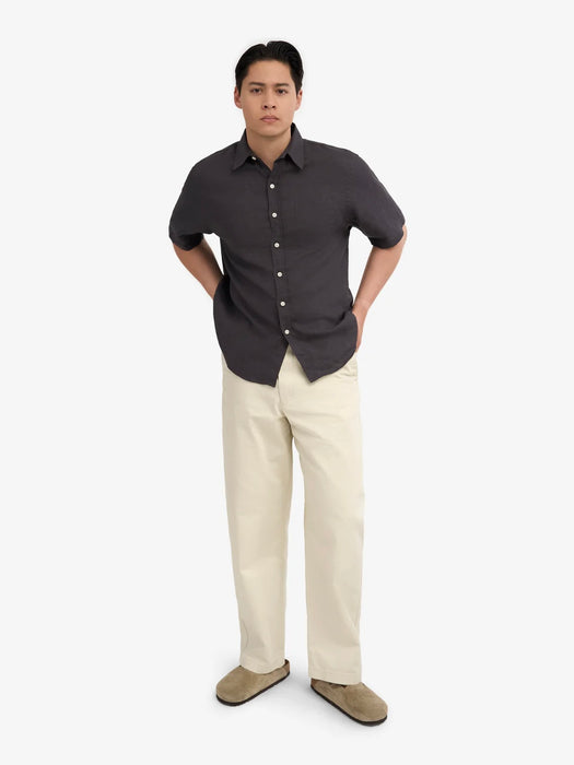 Colorful Standard Linen SS Shirt in Lava Grey