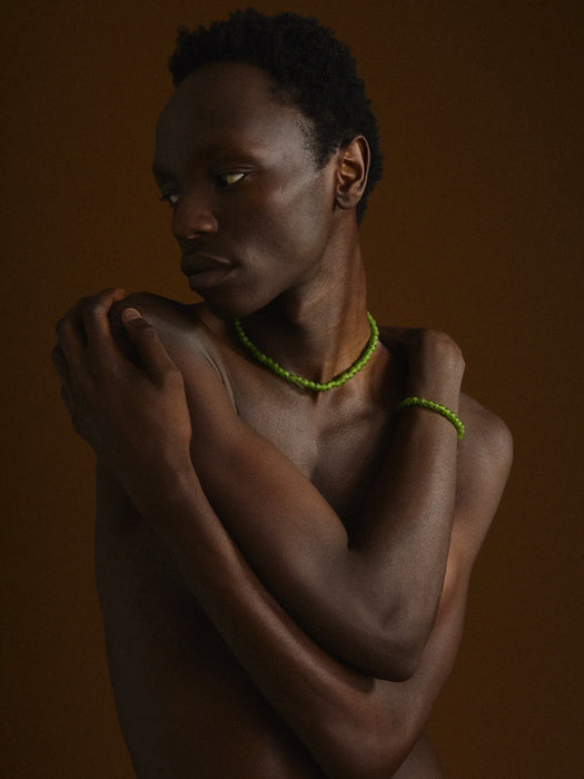 Earth Age Ghanaian Necklace in Green Comet
