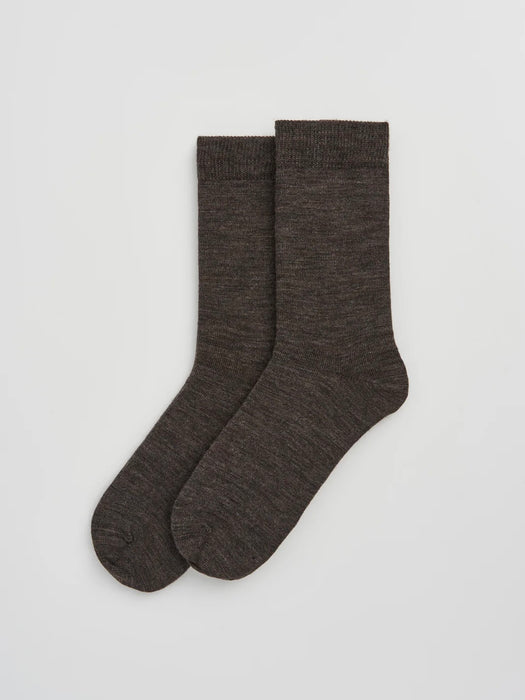 Pairs Merino Socks in Deep Earth Brown