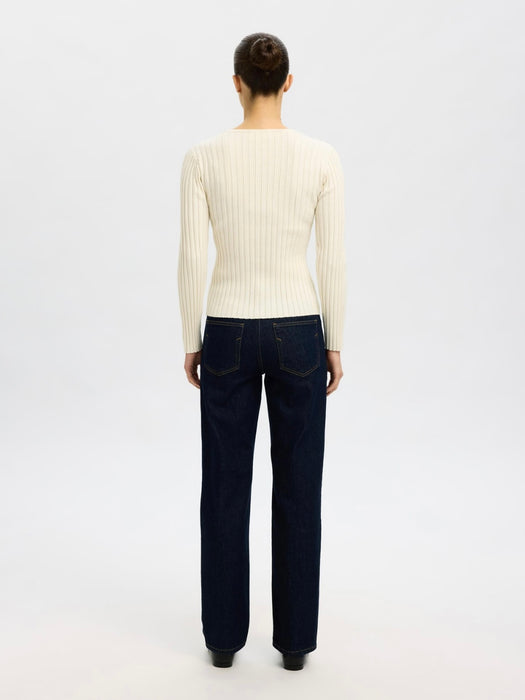 Selected Femme Helen LS Button Top in Birch