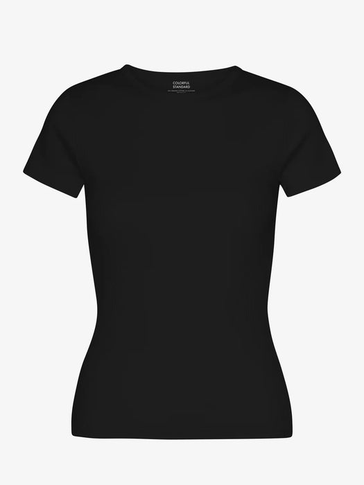 Colorful Standard Women's Rib T-Shirt in Deep Black