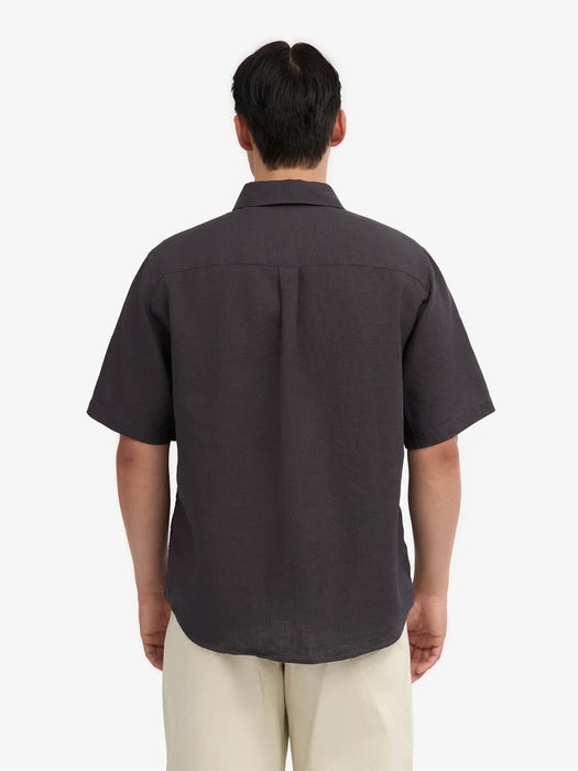 Colorful Standard Linen SS Shirt in Lava Grey