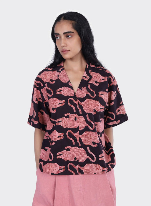 Kardo Womens Olivia Shirt in Coral Tiger