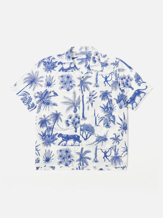 Universal Works Camp Shirt in White Jungle Toile
