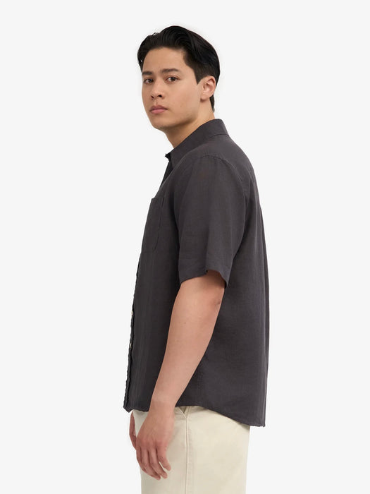 Colorful Standard Linen SS Shirt in Lava Grey