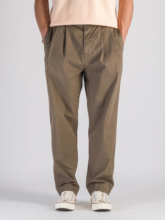 Parages Double Pleat Twill Pants in Moka