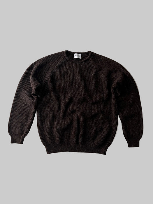 Array Mens Chunky Crew Knit in Brown Marl