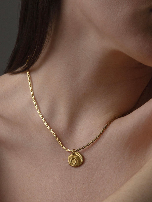 A Weathered Penny Priya Necklace in Gold