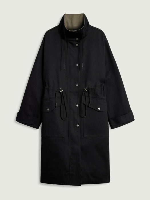 Soeur Luce Trench Coat in Black/Beige