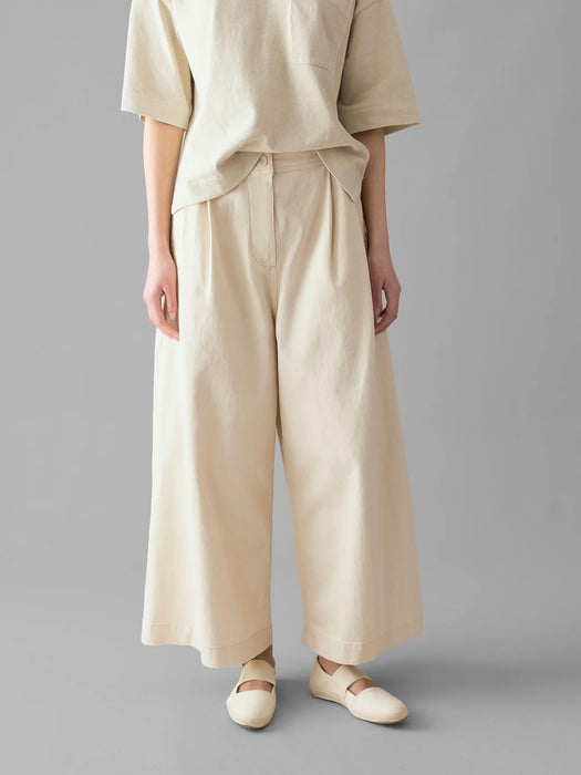 Toast Pleat Front Pant in Ecru Denim