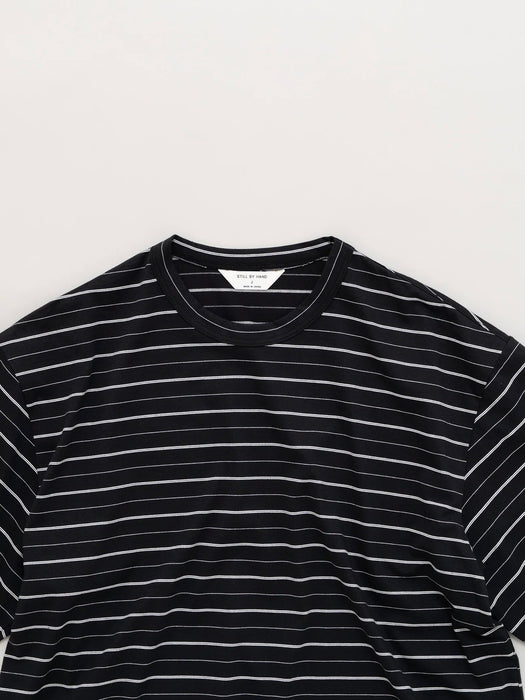 Still By Hand Striped T-Shirt in Black and White