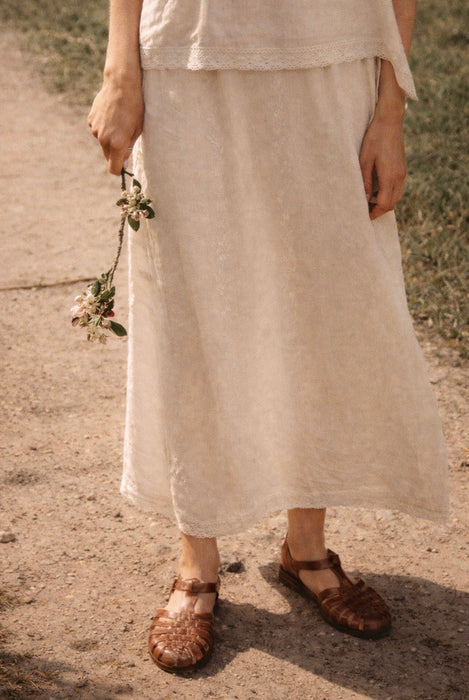 Anne-Mi Solea Maxi Skirt in White Sand