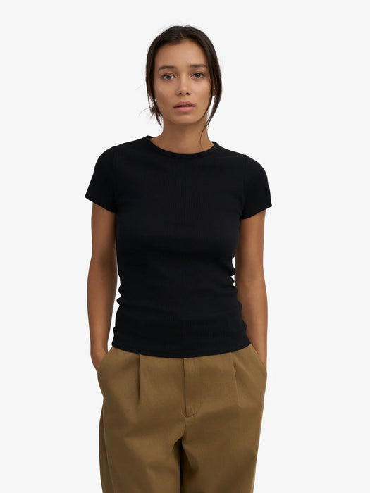 Colorful Standard Women's Rib T-Shirt in Deep Black
