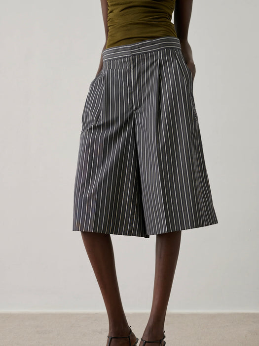 Soeur Henna Shorts in Black / Cardamom Stripe