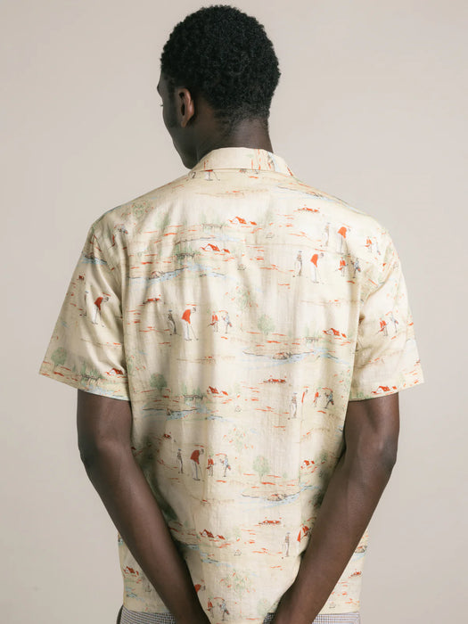 Kestin Crammond Shirt in Oatmeal Golf Print