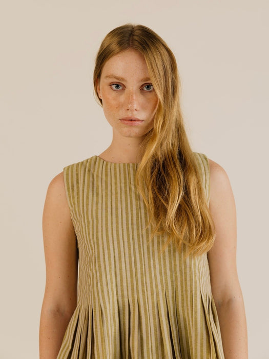 Sideline Minnie Top in Ochre Stripe