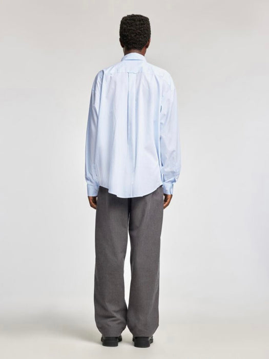 Annarr Volund Textured Stripe Shirt in Light Blue