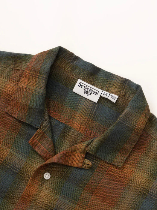 Service Works Resort Shirt in Brown Plaid