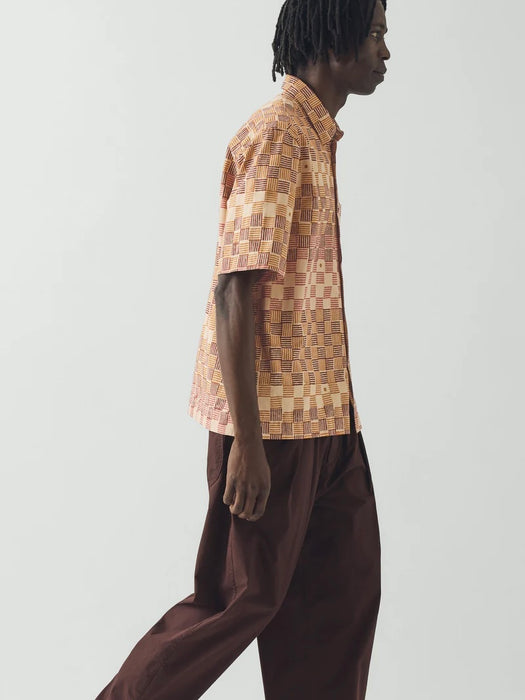 Toast Men Variegated Block Print Shirt in Mace