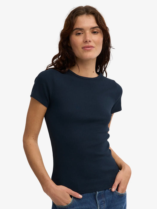 Colorful Standard Women's Rib T-Shirt in Navy Blue