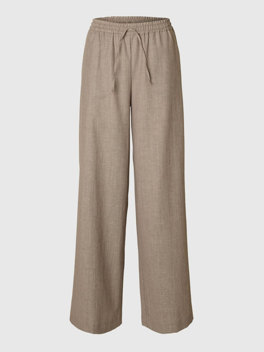 Selected Femme Melli Extra Wide Pant in Oatmeal Melange