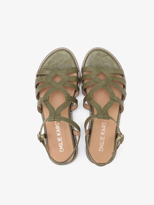 Emilie Karston Sabine Sandals in Vert