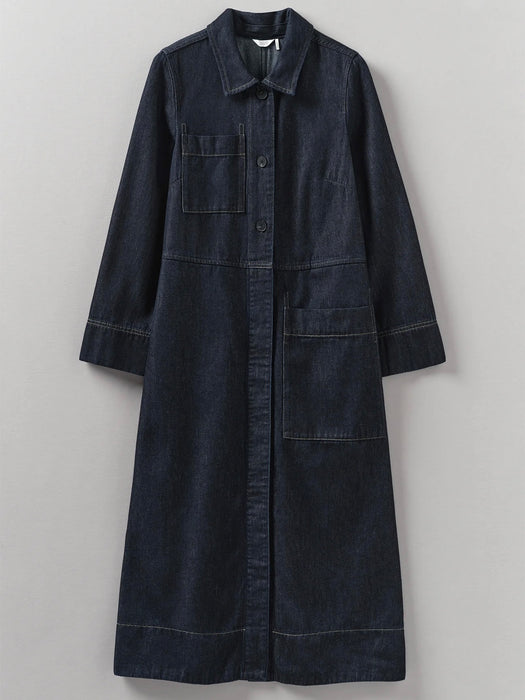 Toast Denim Dress in Indigo Cotton Hemp