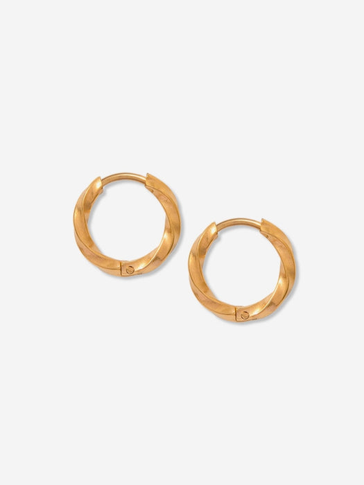 A Weathered Penny Bay Hoops in Gold