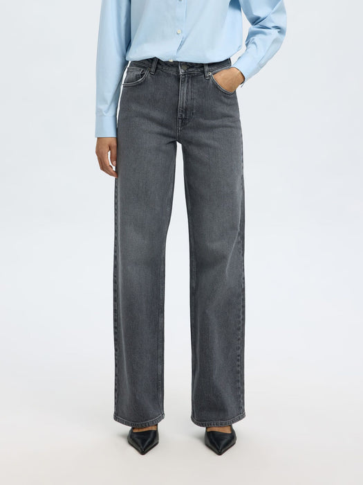 Selected Femme Kori Jeans in Medium Grey