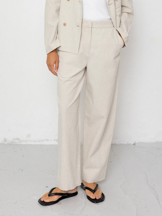 Folk Women Suit Trousers in Natural Canvas