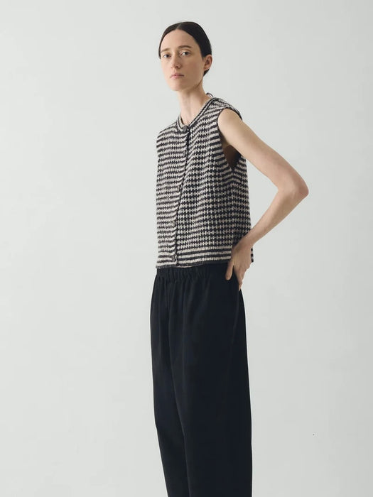 Toast Women Striped Donegal Tank in Flax/Charcoal