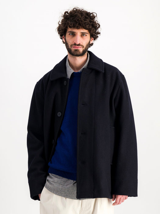 Parages Harbour Jacket in Navy Wool