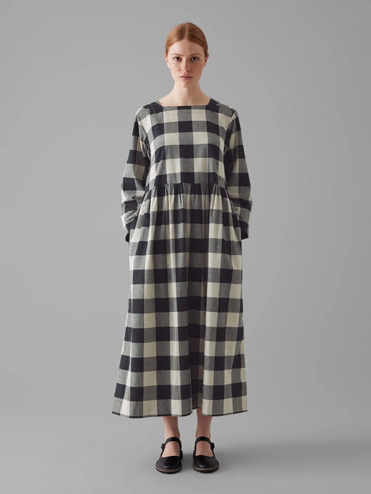 Toast Macro-Gingham Dress in Onyx/Ecru