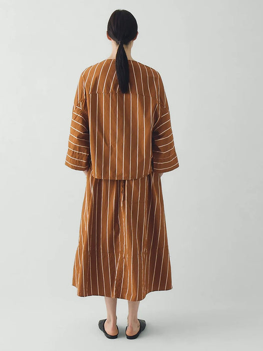 Toast Women Garland Stripe Smock Top in Copper/Ecru