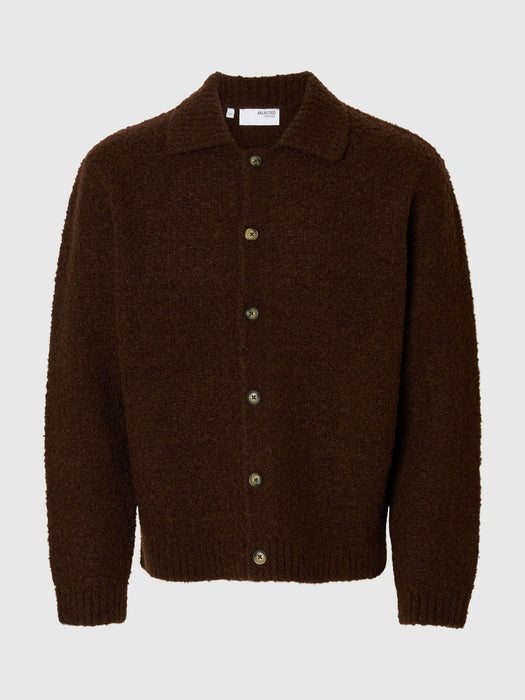 Selected Homme Loyd Boucle Cardigan in Demitasse