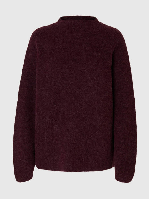 Selected Femme Sia Ras T-Neck Knit in Fig