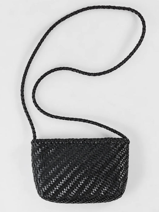 Ellyla Sia Woven Leather Crossbody in Black