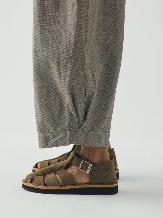 Toast Wide Leg Trousers in Vintage White/Black Micro-Houndstooth Vintage