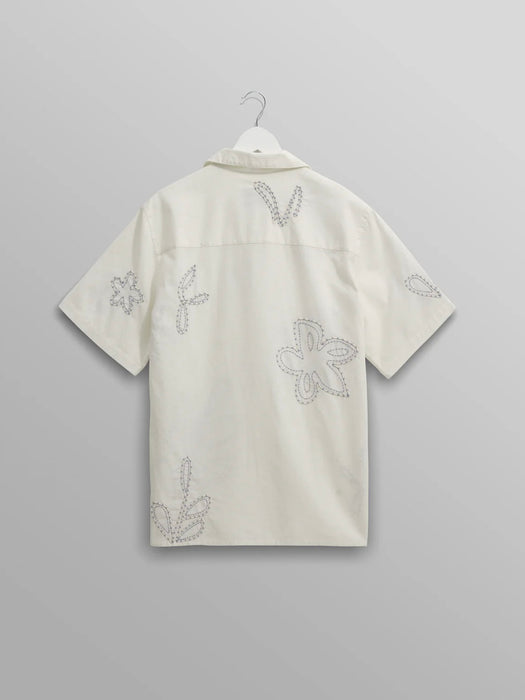 Wax Didcot SS Shirt in Ecru Pale Blue Oversize Floral