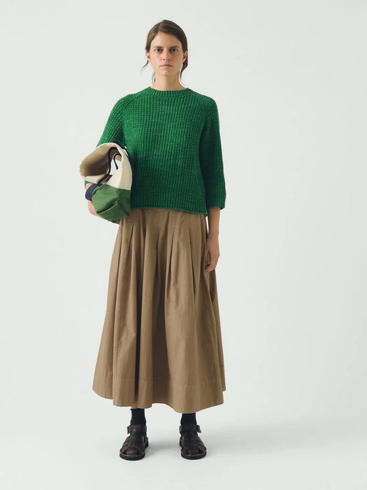 Toast Textured Rib Sweater in Viridian Green