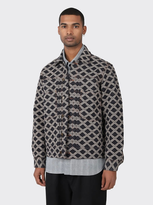 Kardo Marvin Jacket in Navy Jacquard