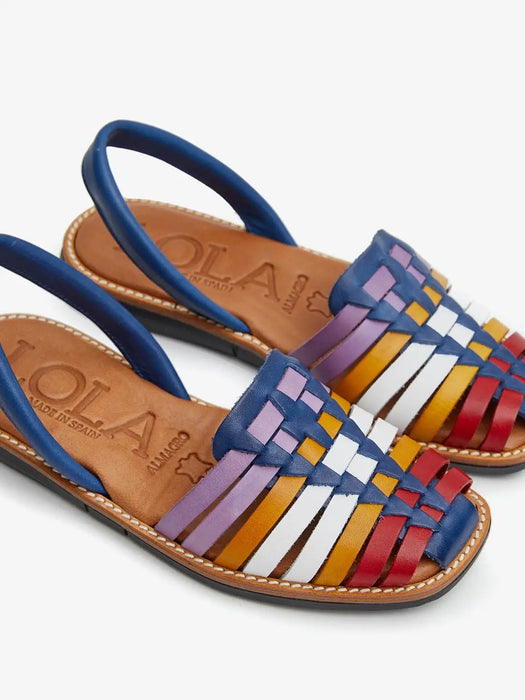 Lola Almagro Woven Menorquinas Sandals in Rojo/Panama