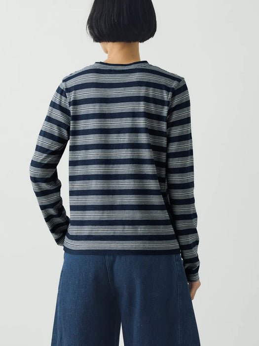 Toast Women Stripe Crew Tee in Indigo/Ecru