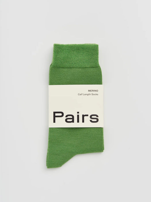 Pairs Merino Socks in Pea Green