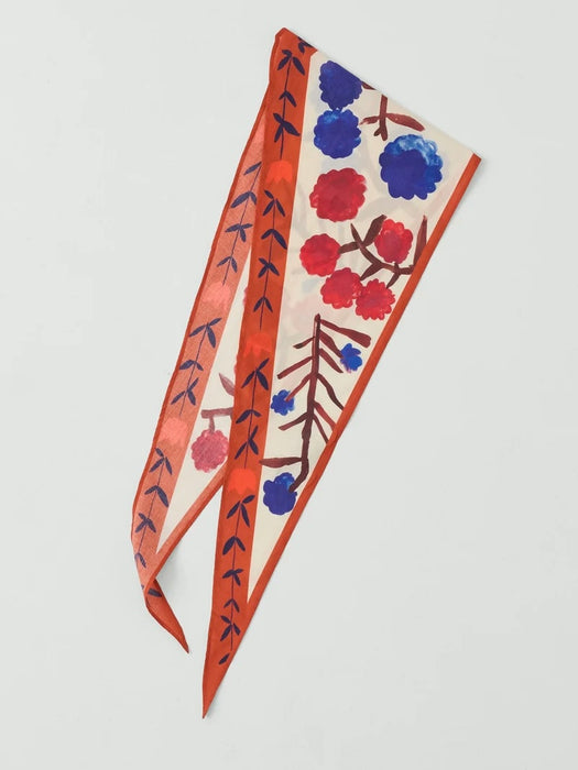 Toast Women Flower Crown Triangle Bandana in Cobalt