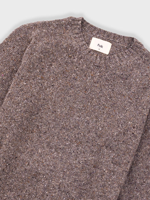 Folk Men Chain Crew Jumper in Porcini