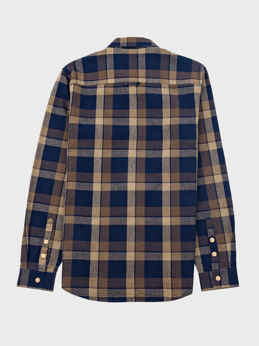 Folk Men Relaxed Shirt in Navy Olive Check