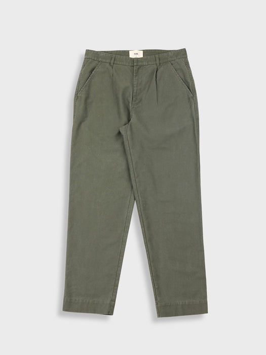 Folk Men Signal Pant in Dark Olive Slub