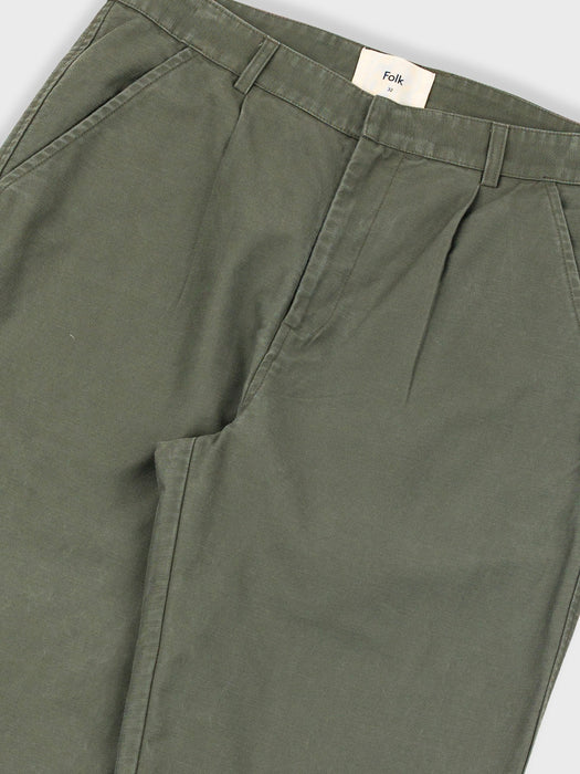 Folk Men Signal Pant in Dark Olive Slub